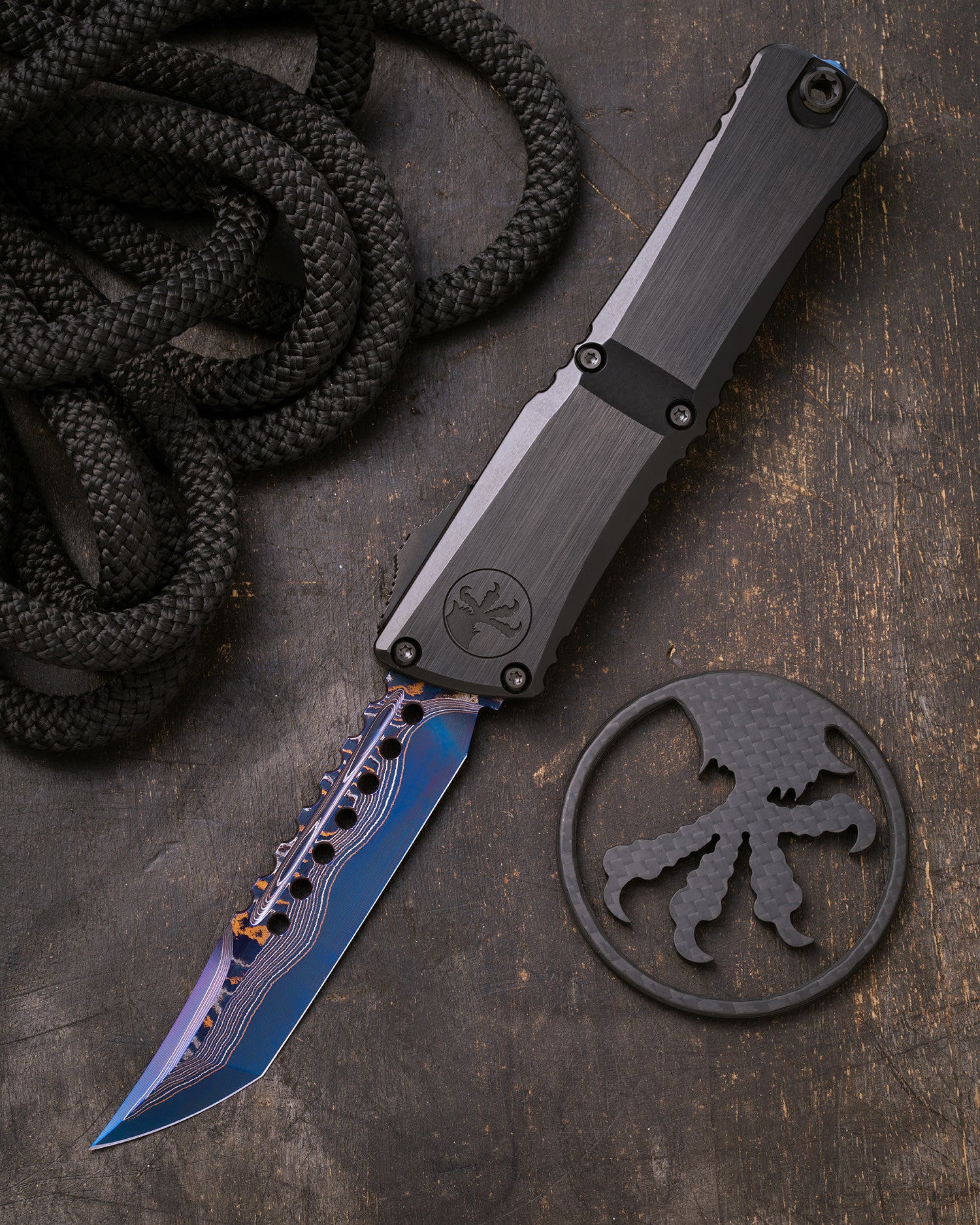 COMBAT TROODON LT – HELLHOUND BLUED BAKER FORGE COPPERMAI DAMASCUS