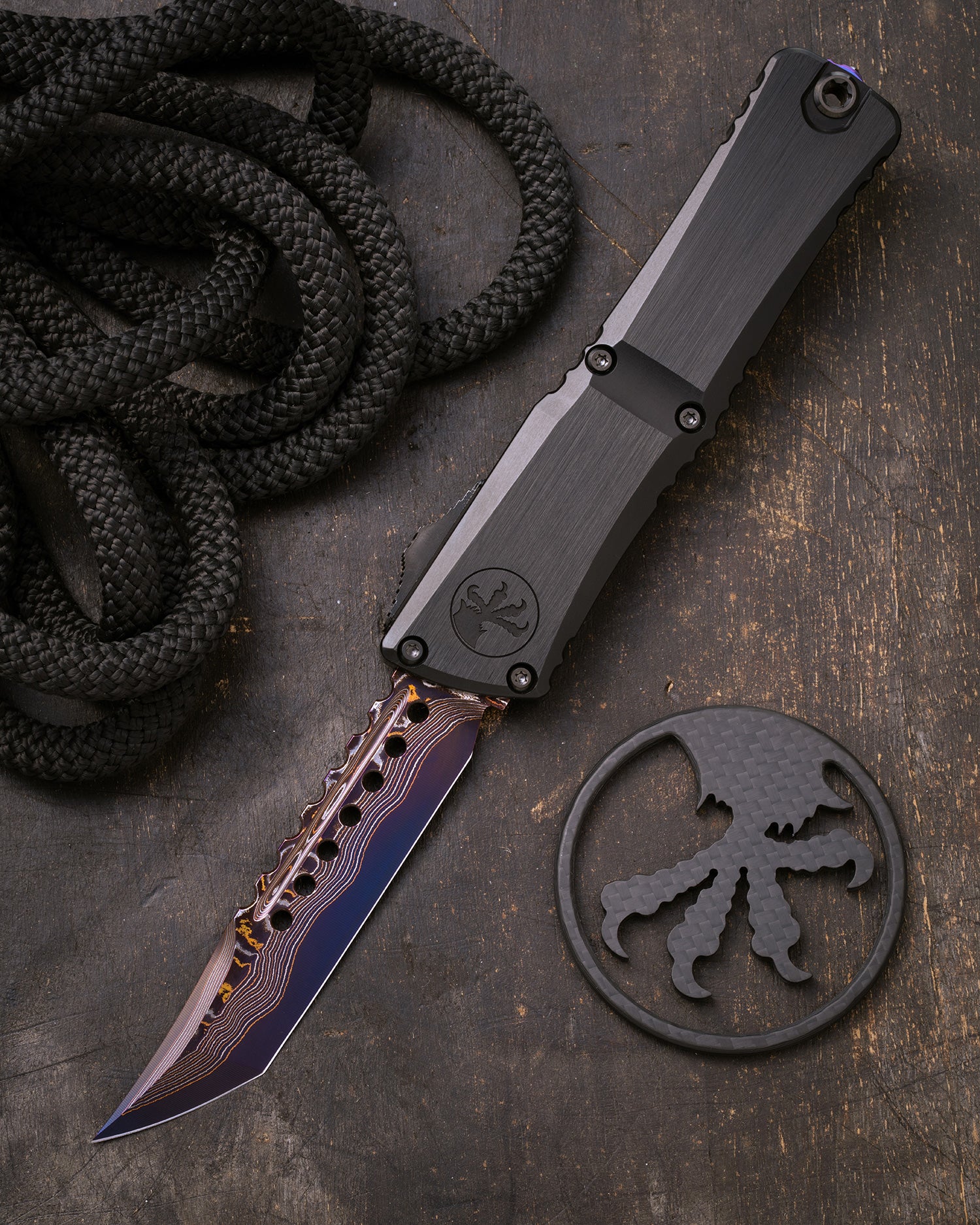希少 マリオ・ソレンティ Draw Blood for Proof COMBAT TROODON LT – HELLHOUND BLUED BAKER FORGE COPPERMAI DAMASCUS