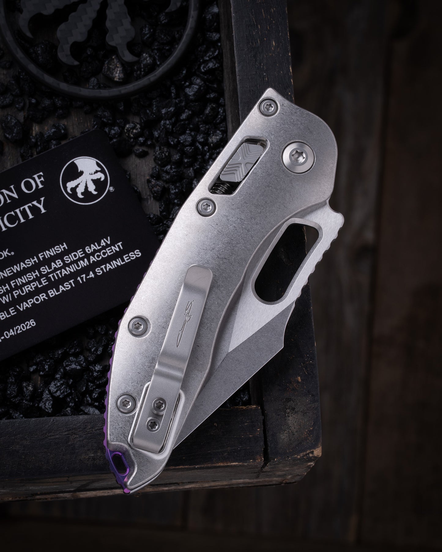 Stitch RAM-LOK® Marfione Select Stonewash Finish Stonewash Slab Titanium W/ Purple Titanium Accent Double Vapor Blast Stainless (169RL-10MS3) (Copy)