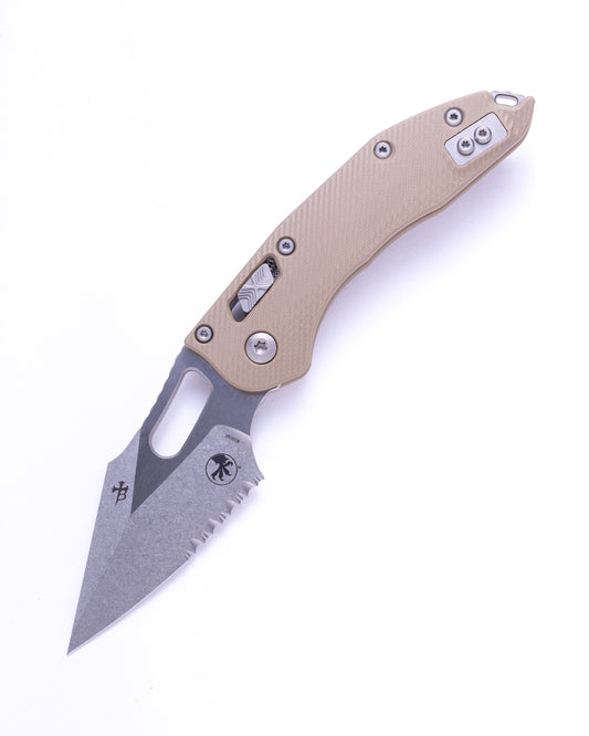 STITCH S/E RAM - LOK FLUTED G-10 TAN Partial Serrated (169RL-11FLGTTA)