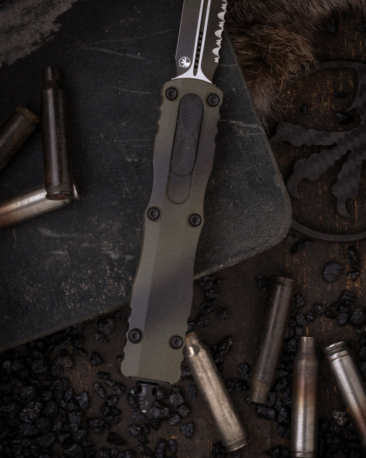 DIRAC® D/E FULL SERRATED SIGNATURE SERIES OD GREEN WAR PAINT (225-3ODWPS)
