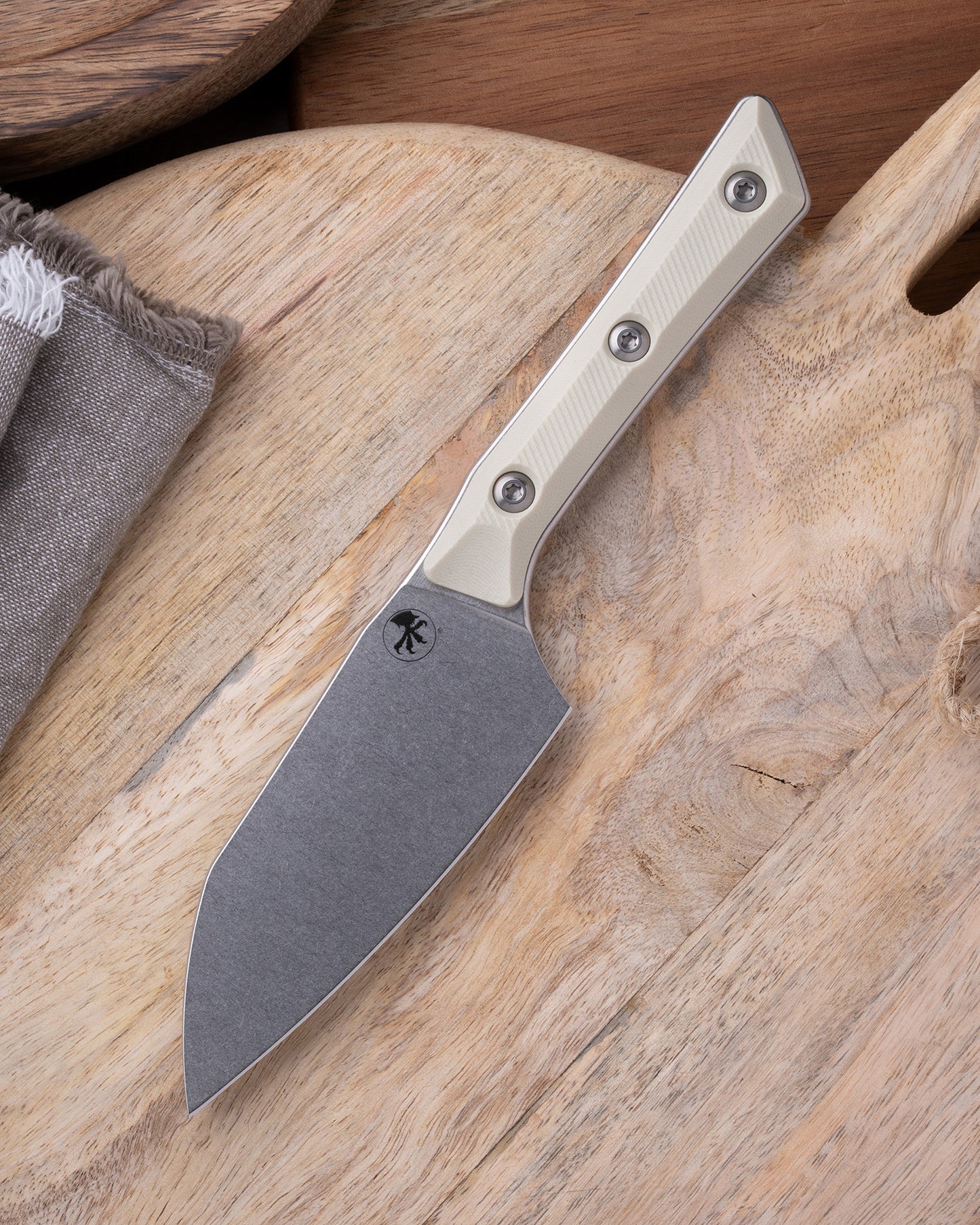 Santoku 4" Knife Stonewash Standard Ivory G-10 (3300-10IV)