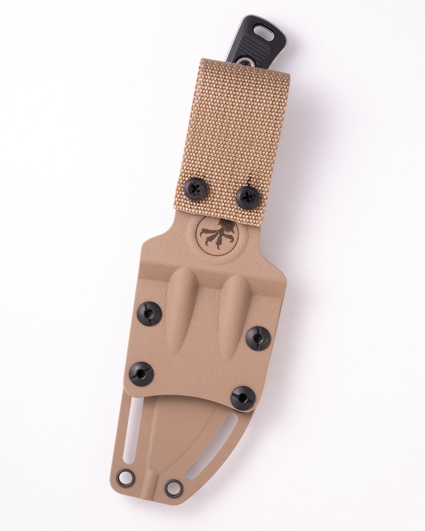 Akris Stonewash Standard G-10 Black with Tan Kydex Sheath with Belt Loop (95-10BK-6)