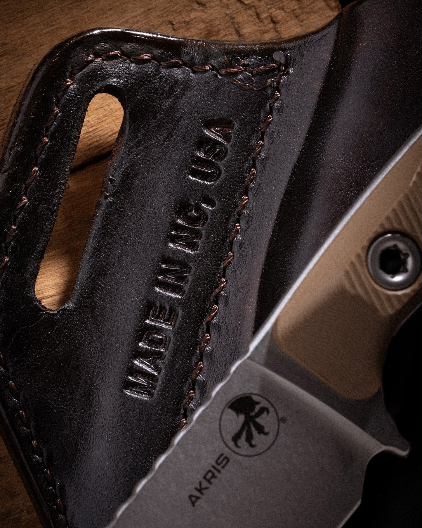 Akris Stonewash Standard G-10 Dark Earth with Dark Chocolate Leather Sheath (95-10DE-1)