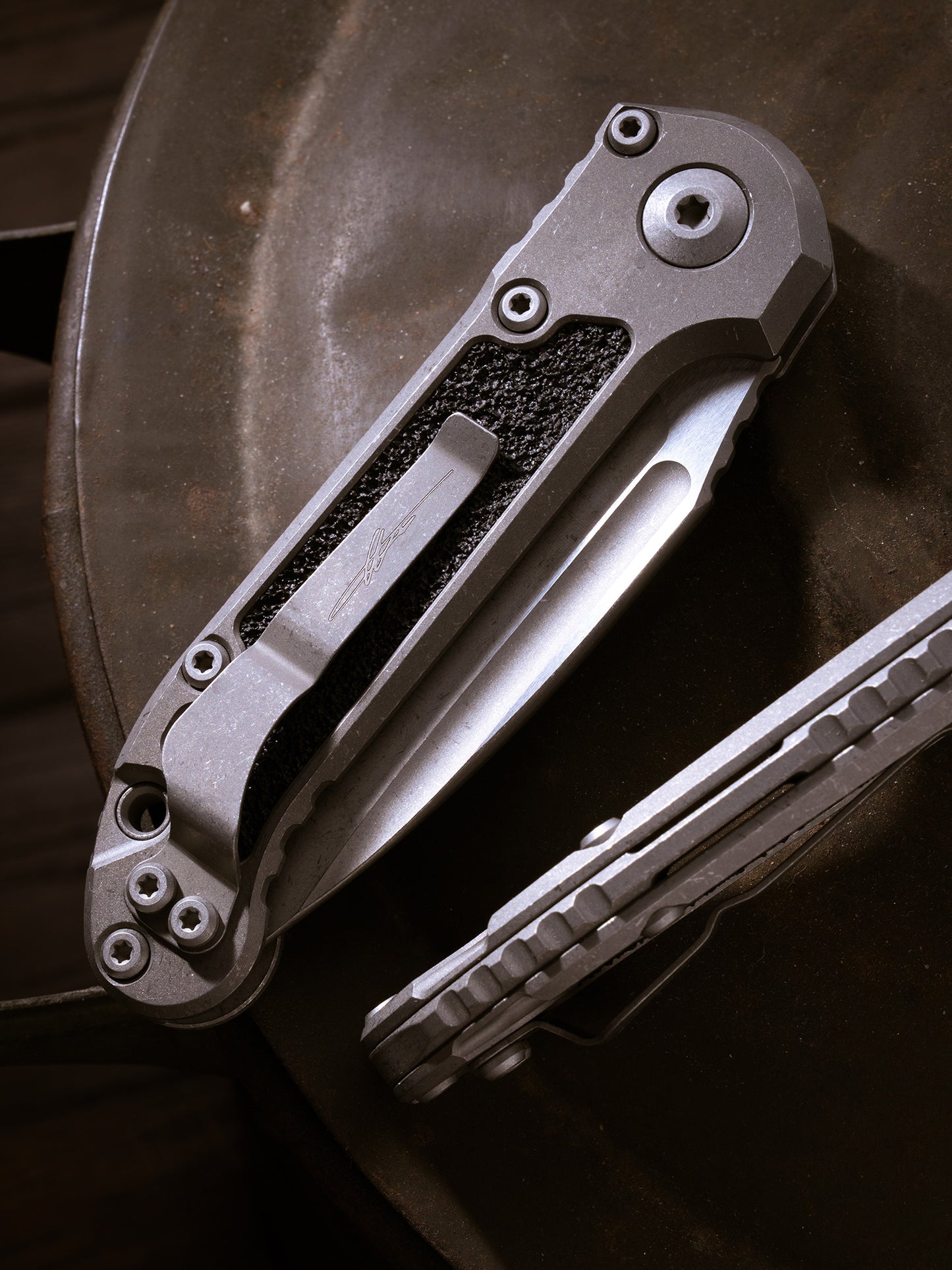 LUDT CLIP POINT MARFIONE SELECT APOCALYPTIC TITANIUM W/ APOCALYPTIC TITANIUM ACCENT HARDWARE