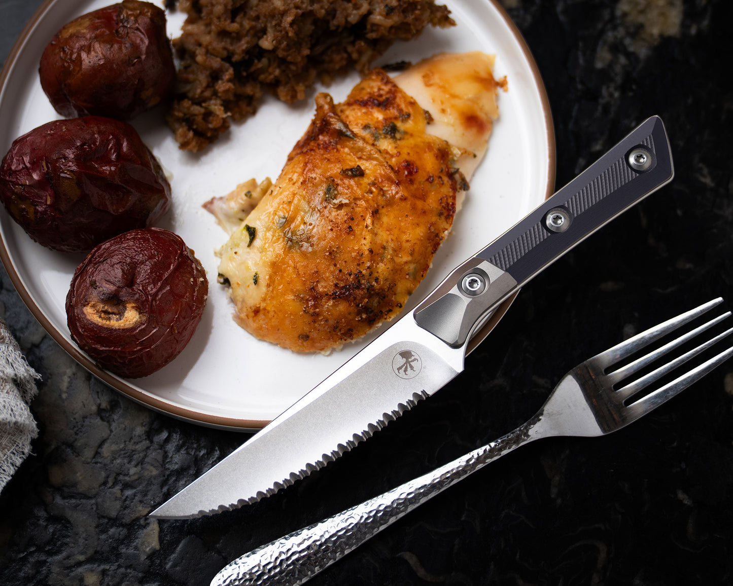 Full Culinary Set - Stonewash Titanium Bolster Black G-10 - (3700B-10SETBK)