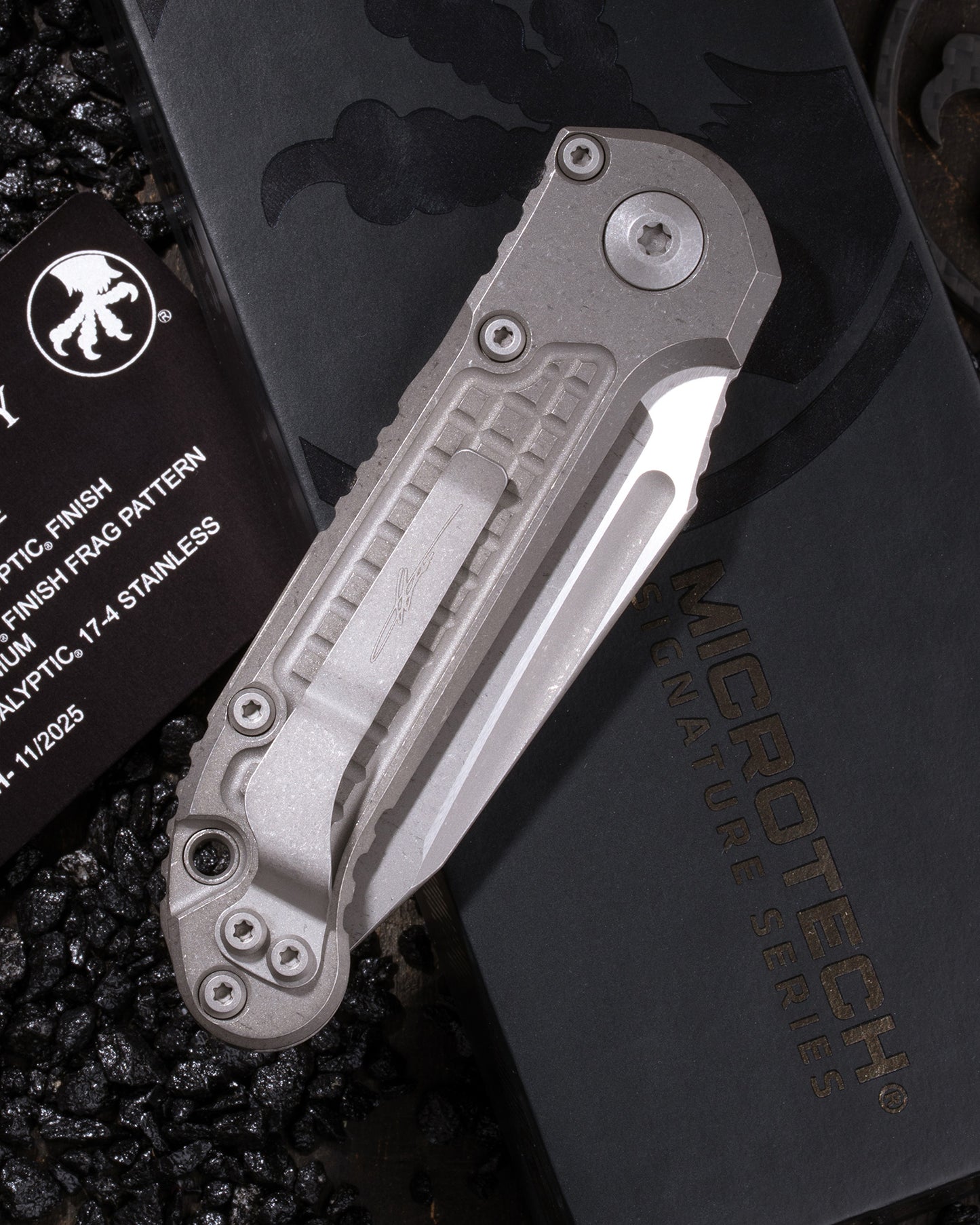 L.U.D.T – TANTO EDGE MARFIONE SELECT APOCALYPTIC FINISH APOCALYPTIC FINISH FRAG PATTERN TITATIUM APOCALYPTIC STAINLESS