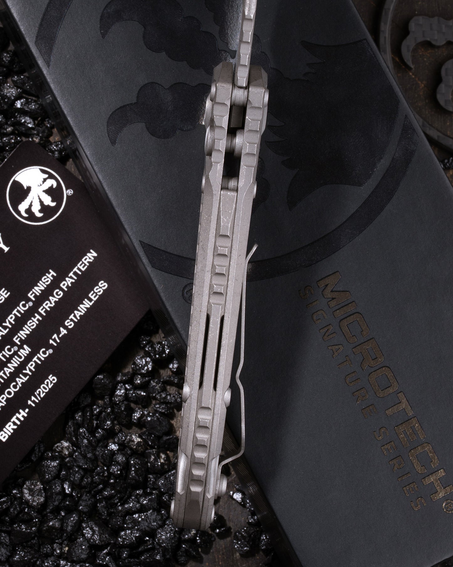 L.U.D.T – TANTO EDGE MARFIONE SELECT APOCALYPTIC FINISH APOCALYPTIC FINISH FRAG PATTERN TITATIUM APOCALYPTIC STAINLESS