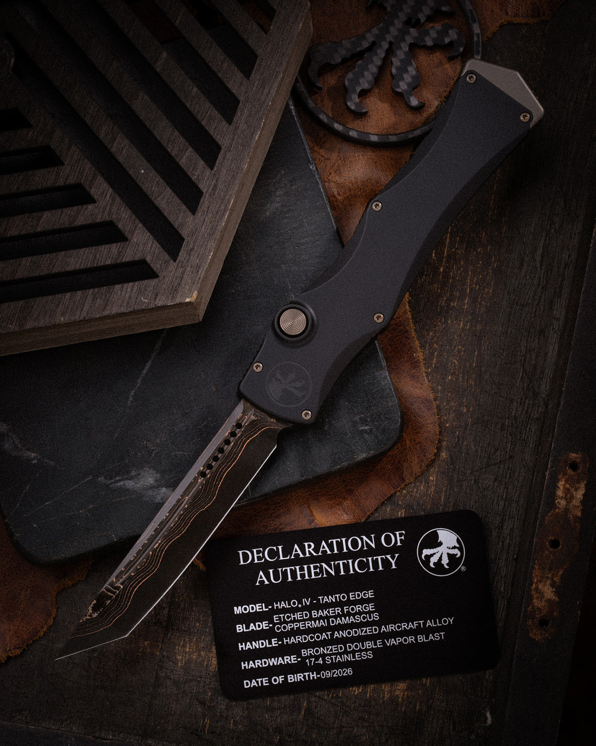 HALO IV T/E MARFIONE SELECT ETCHED BAKER FORGE COPPERMAI DAMASCUS HARDCOAT ANODIZED ALLOY BRONZED DOUBLE VAPOR BLAST STAINLESS (1151-16MS1)
