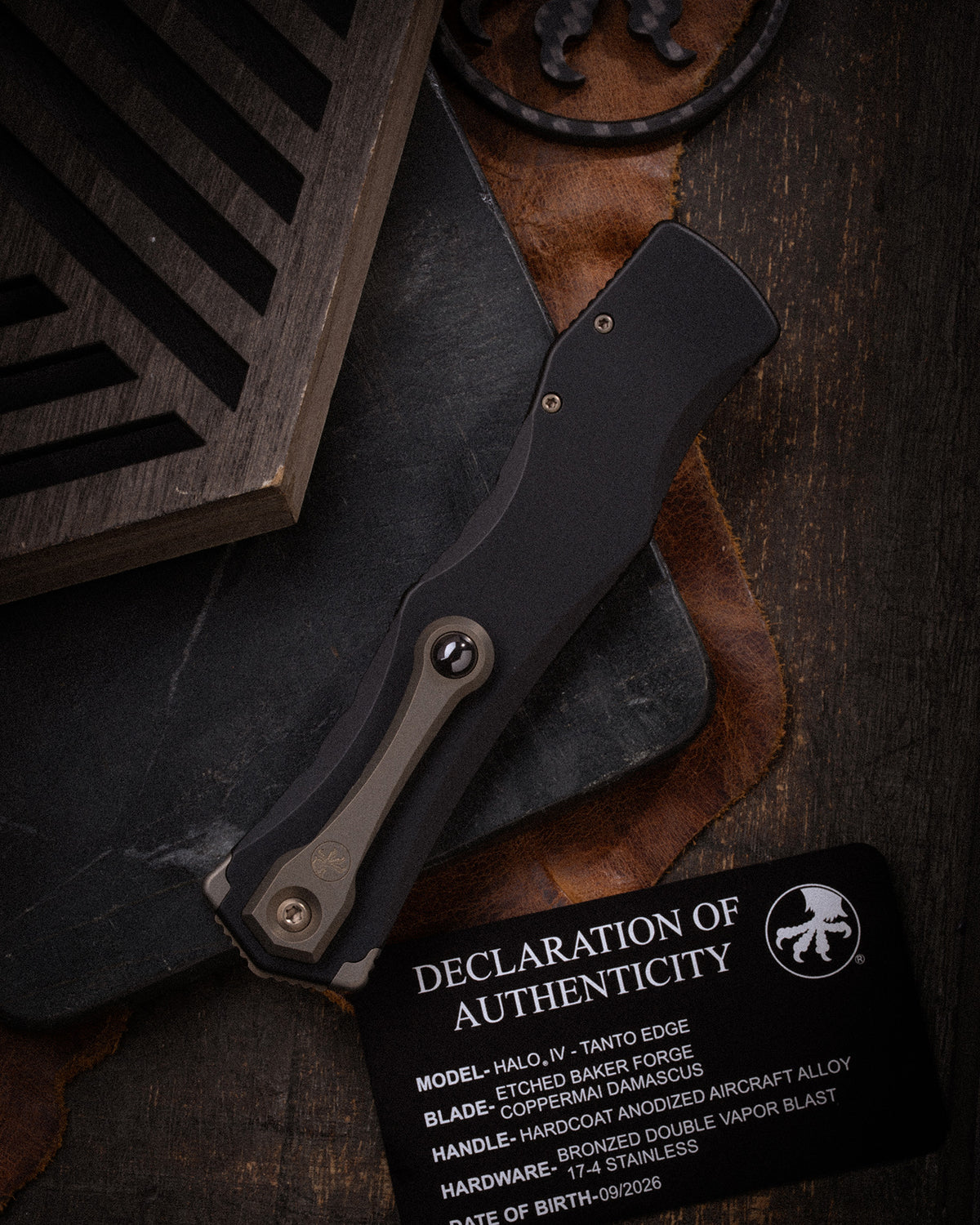 HALO IV T/E MARFIONE SELECT ETCHED BAKER FORGE COPPERMAI DAMASCUS HARDCOAT ANODIZED ALLOY BRONZED DOUBLE VAPOR BLAST STAINLESS (1151-16MS1)