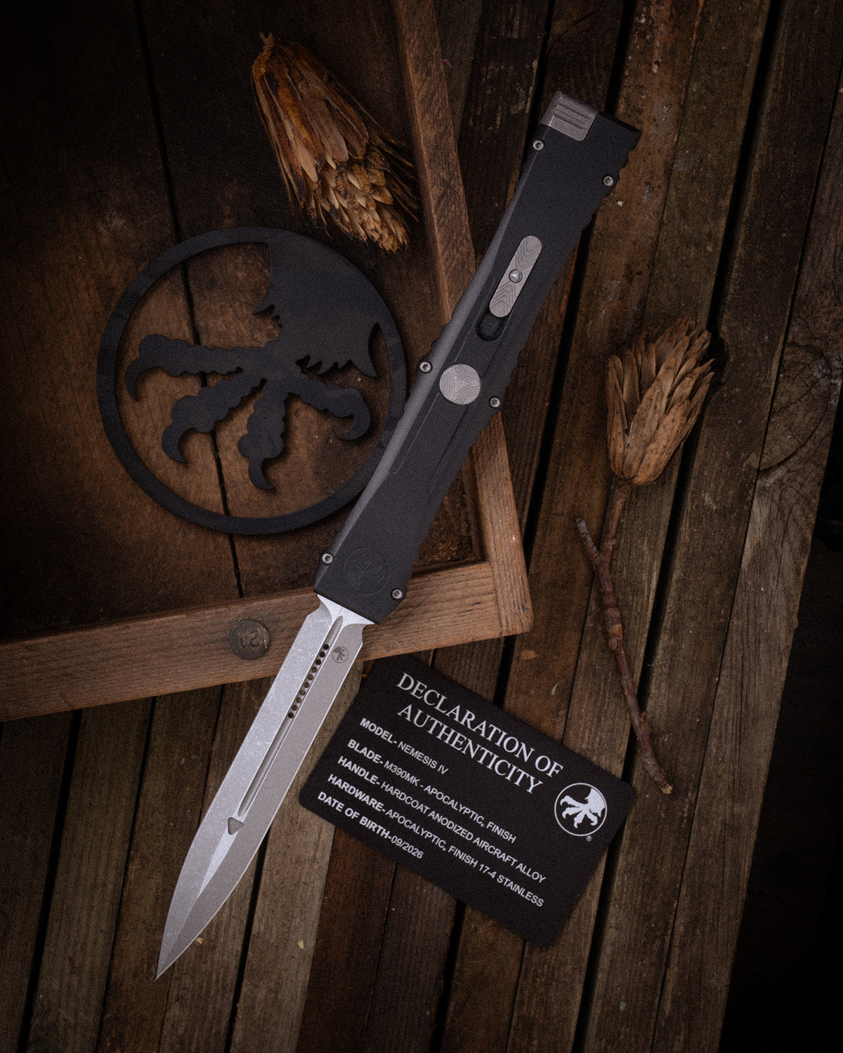 NEMESIS IV DOUBLE EDGE MAFIONE SELECT APOCALYPTIC® FINISH HARDCOAT ANODIZED ALLOY APOCALYPTIC® FINISH STAINLESS (1152-10APMS1)