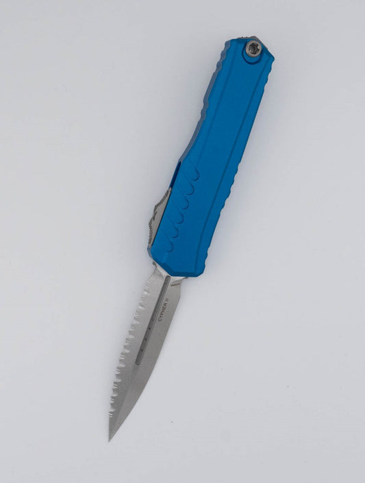 CYPHER II D/E STONEWASH FULL SERRATE BLUE (1242-12BL)