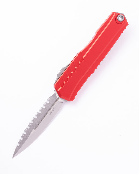 CYPHER II D/E STONEWASH FULL SERRATE RED (1242-12RD)