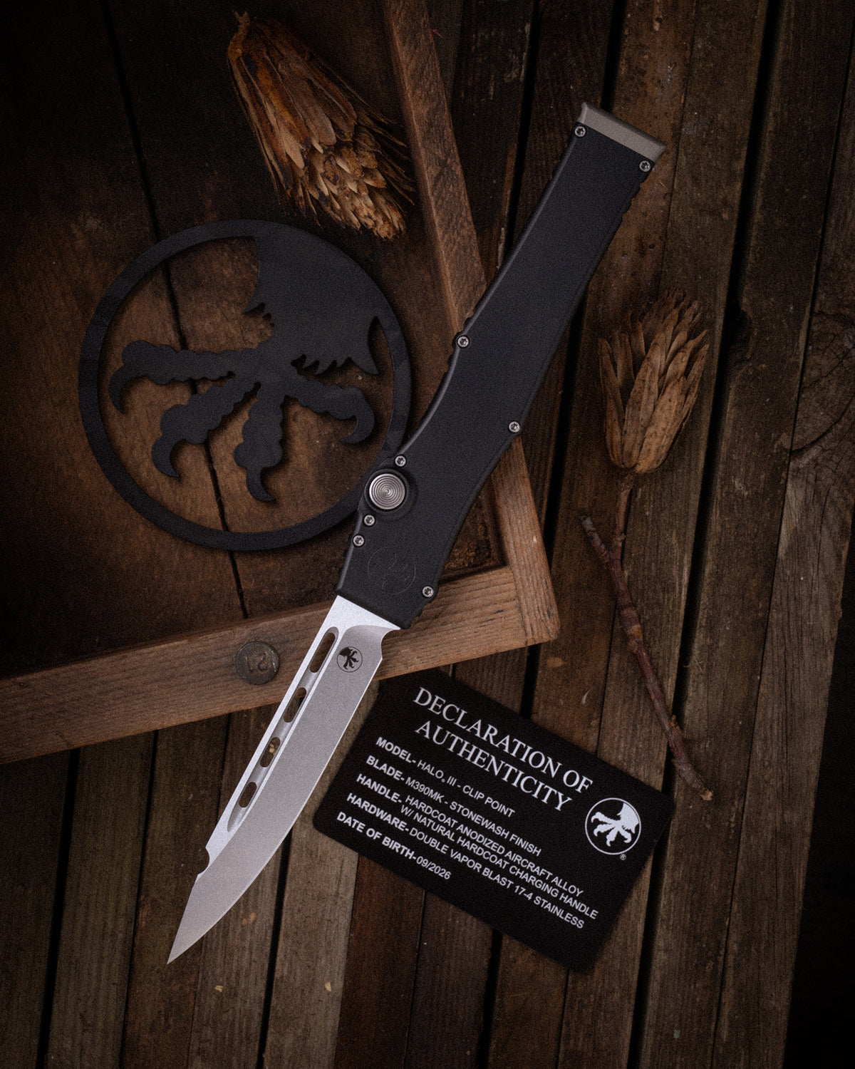 HALO® III CLIP POINT MARFIONE SELECT STONEWASH FINISH HARDCOAT ANODIZED ALLOY WITH NATURAL HARDCOAT CHARGING HANDLE DOUBLE VAPOR BLAST STAINLESS (1250-10MS1)