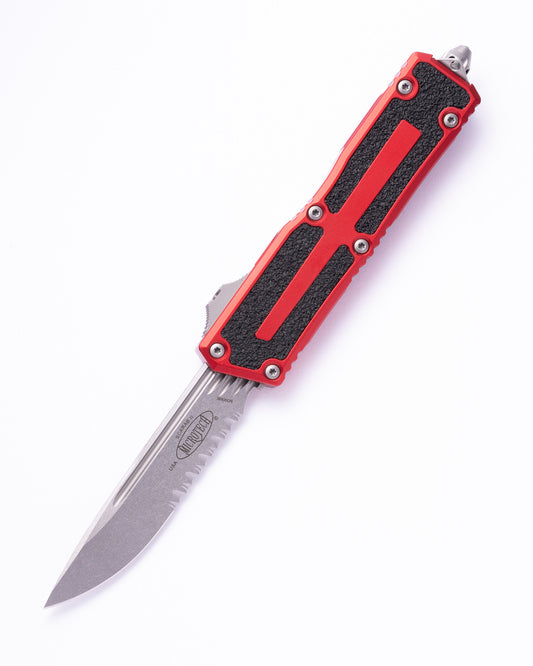 Scarab® II S/E Gen III Red Stonewash Partial Serrated (1278-11RD)