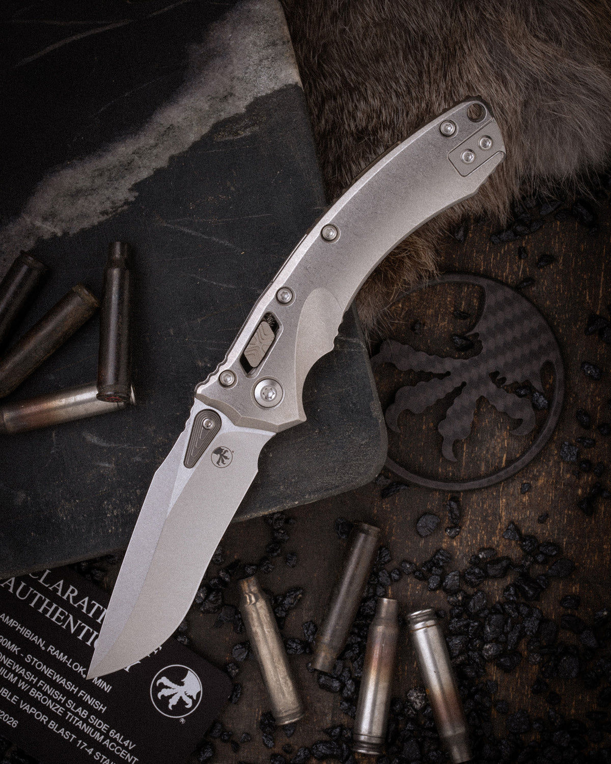 Amphibian® Mini RAM-LOK® MARFIONE SELECT STONEWASH FINISH STONEWASH FINISH SLAB SIDE TITANIUM WITH BRONZE TITANIUM ACCENT DOUBLE VAPOR BLAST STAINLESS (137MRL-10MS1)