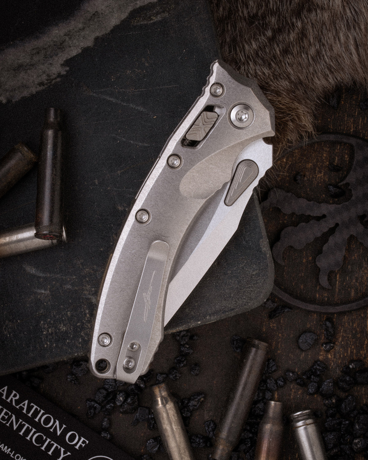 Amphibian® Mini RAM-LOK® MARFIONE SELECT STONEWASH FINISH STONEWASH FINISH SLAB SIDE TITANIUM WITH BRONZE TITANIUM ACCENT DOUBLE VAPOR BLAST STAINLESS (137MRL-10MS1)