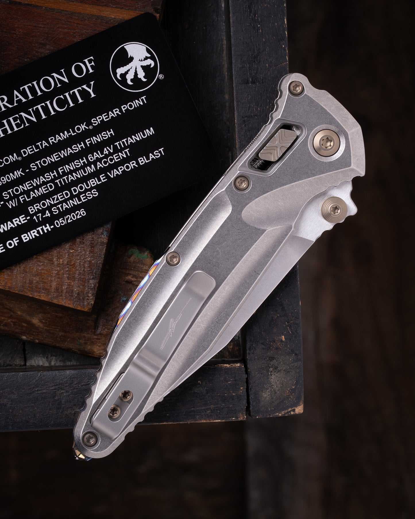 SOCOM® DELTA RAM-LOK® SPEAR POINT MARFIONE SELECT STONEWASH FINISH STONEWASH FINISH TITANIUM W/ FLAMED TITANIUM ACCENTS BRONZED DOUBLE VAPOR BLAST STAINLESS (159RL-10SMS5)