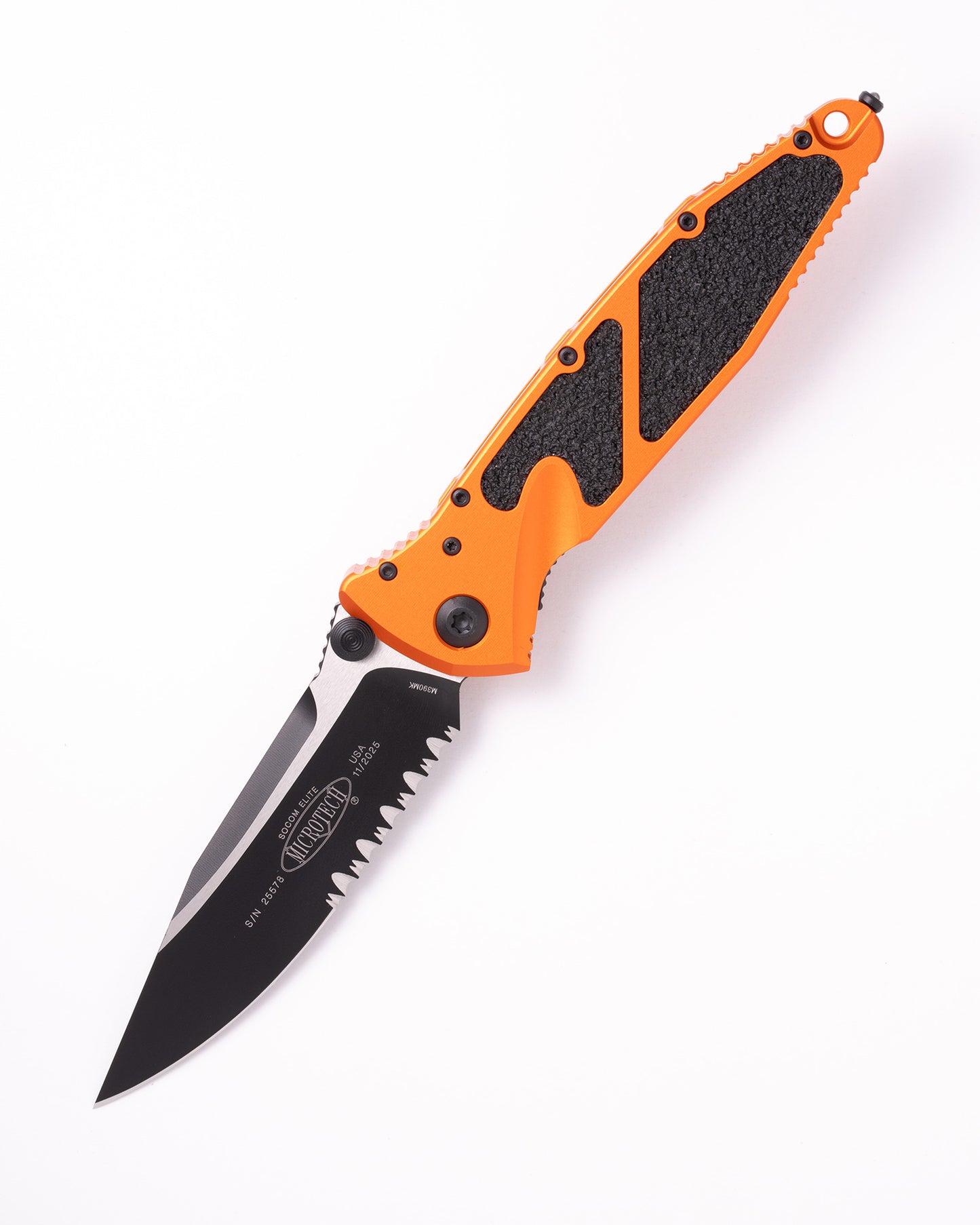 SOCOM ELITE MANUAL S/E BLACK PART SERRATE ORANGE (160-2OR)