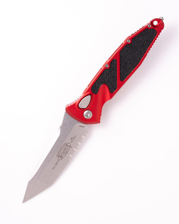 SOCOM Elite Auto T/E Stonewash Partial Serrated Red (161A-11RD)