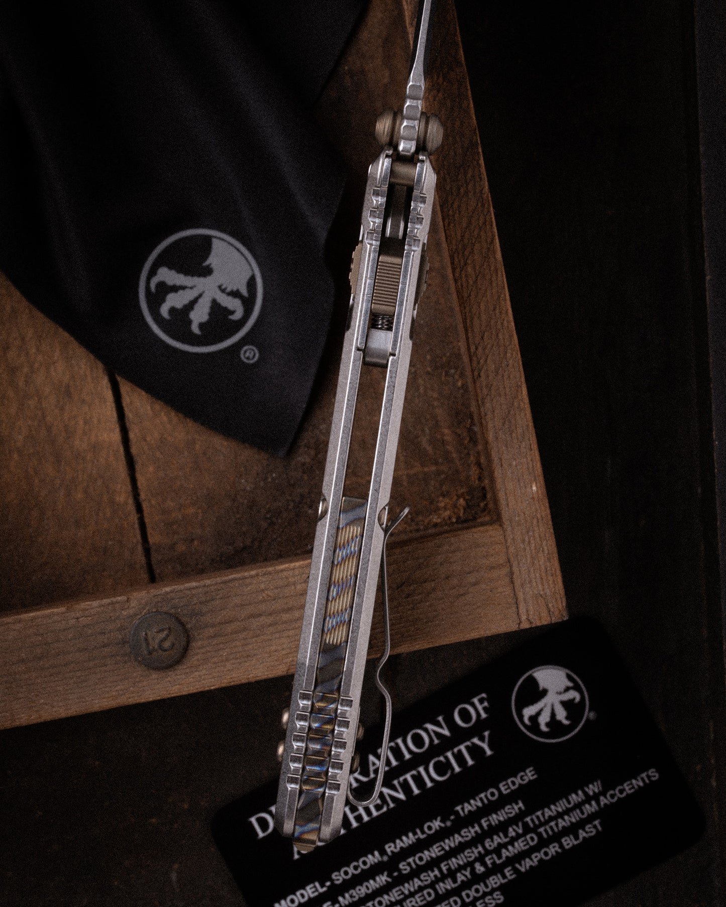 SOCOM® RAM-LOK® T/E MARFIONE SELECT STONEWASH FINISH STONEWASH FINISH TITANIUM W/ TEXTURED INLAY AND FLAMED TITANIUM ACCENTS DOUBLE VAPOR BLAST STAINLESS (161RL-10MS5)