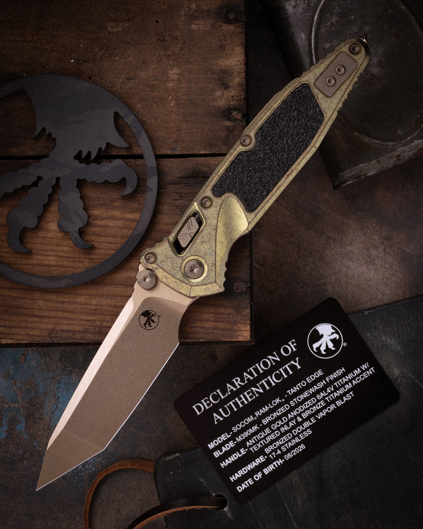 SOCOM® RAM-LOK® T/E MARFIONE SELECT BRONZED STONEWASH FINISH ANTIQUE GOLD ANODIZED TITANIUM W/ TEXTURED INLAY AND BRONZE TITANIUM ACCENTS BRONZED DOUBLE VAPOR STAINLESS (161RL-13MS2)