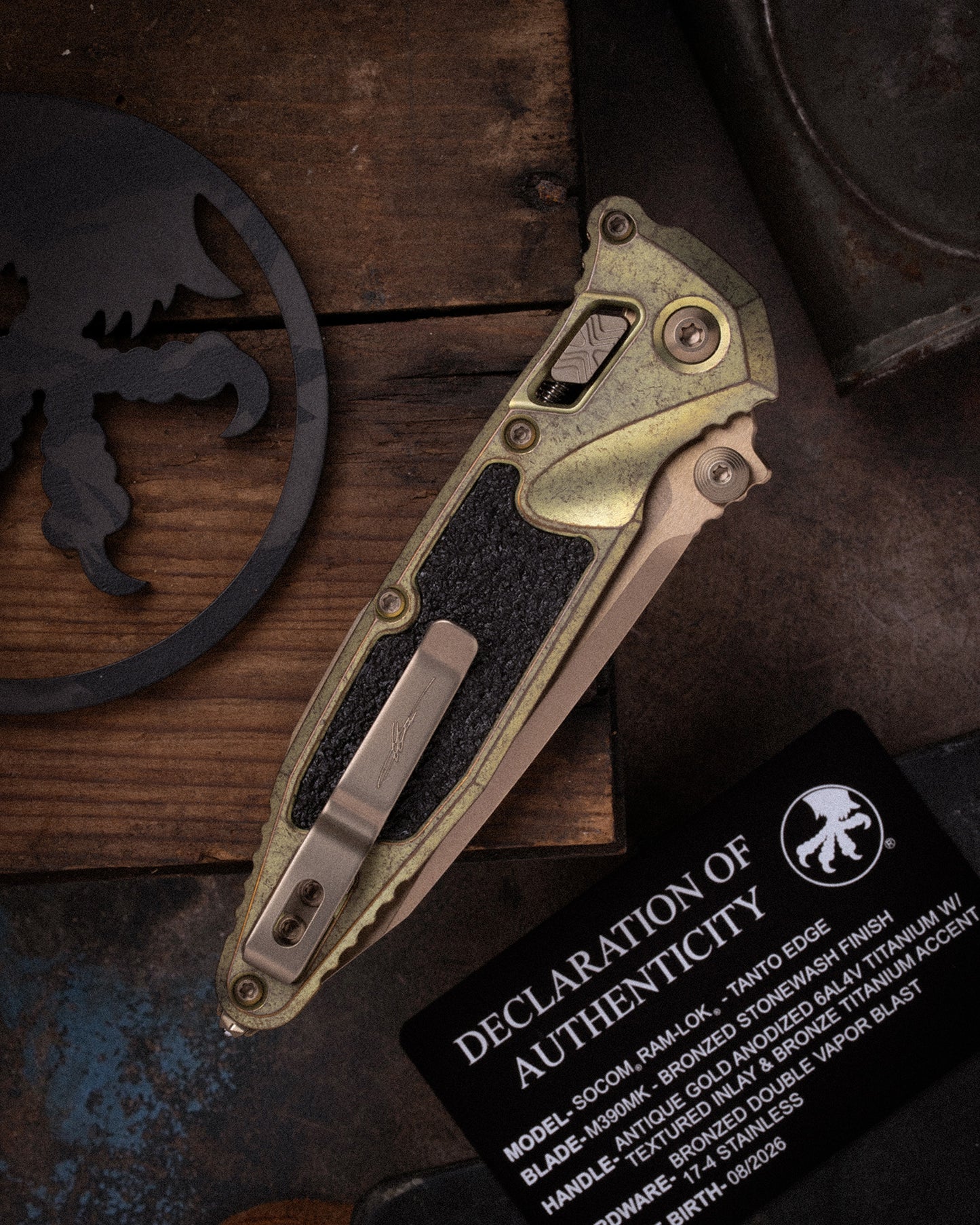 SOCOM® RAM-LOK® T/E MARFIONE SELECT BRONZED STONEWASH FINISH ANTIQUE GOLD ANODIZED TITANIUM W/ TEXTURED INLAY AND BRONZE TITANIUM ACCENTS BRONZED DOUBLE VAPOR STAINLESS (161RL-13MS2)