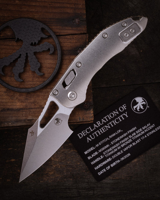 M-Stitch® RAM-LOK® MARFIONE SELECT STONEWASH FINISH SLAB SIDE TITANIUM WITH BRONZE TITANIUM ACCENT DOUBLE VAPOR BLAST STAINLESS (169MRL-10MS1)