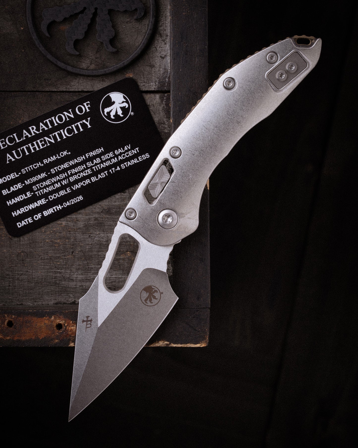 STITCH RAM-LOK® MARFIONE SELECT STONEWASH FINISH STONEWASH FINISH SLAB SIDE TITANIUM W/ BRONZE TITANIUM ACCENT DOUBLE VAPOR BLAST STAINLESS (169RL-10MS1)