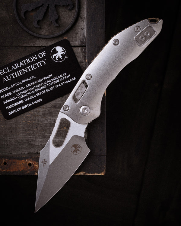 Stitch RAM-LOK™ Marfione Select Stonewash Finish Stonewash Slab Titanium W/Bronze Titanium Accent Double Vapor Blast Stainless (169RL-10MS1)