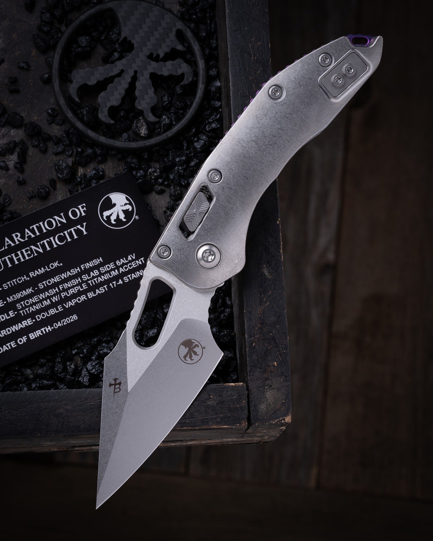 Stitch RAM-LOK® Marfione Select Stonewash Finish Stonewash Slab Titanium W/ Purple Titanium Accent Double Vapor Blast Stainless (169RL-10MS3) (Copy)