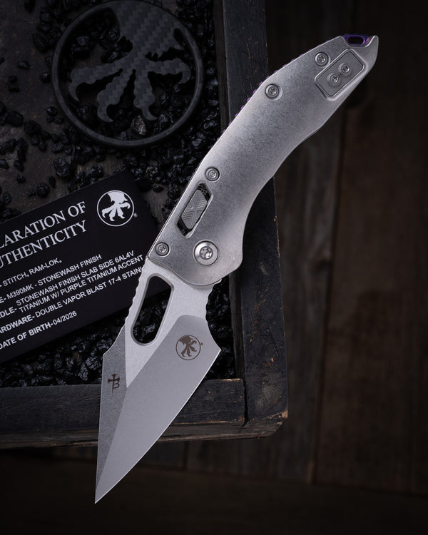 Stitch RAM-LOK® Marfione Select Stonewash Finish Stonewash Slab Titanium W/ Purple Titanium Accent Double Vapor Blast Stainless (169RL-10MS3) (Copy)