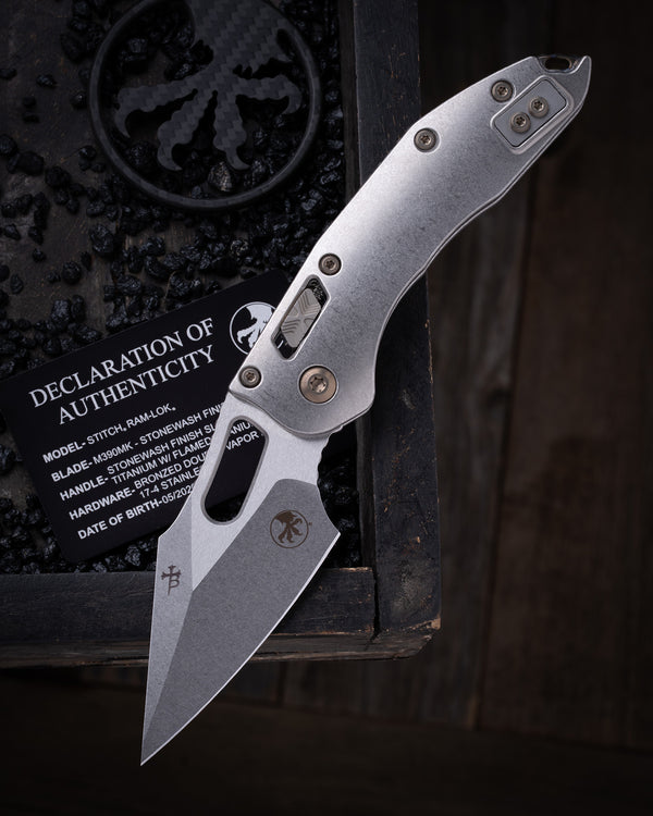 Stitch RAM-LOK® Marfione Select Stonewash Finish Stonewash Slab Titanium W/ Flamed Titanium Accent Bronzed Double Vapor Blast Stainless (169RL-10MS4)