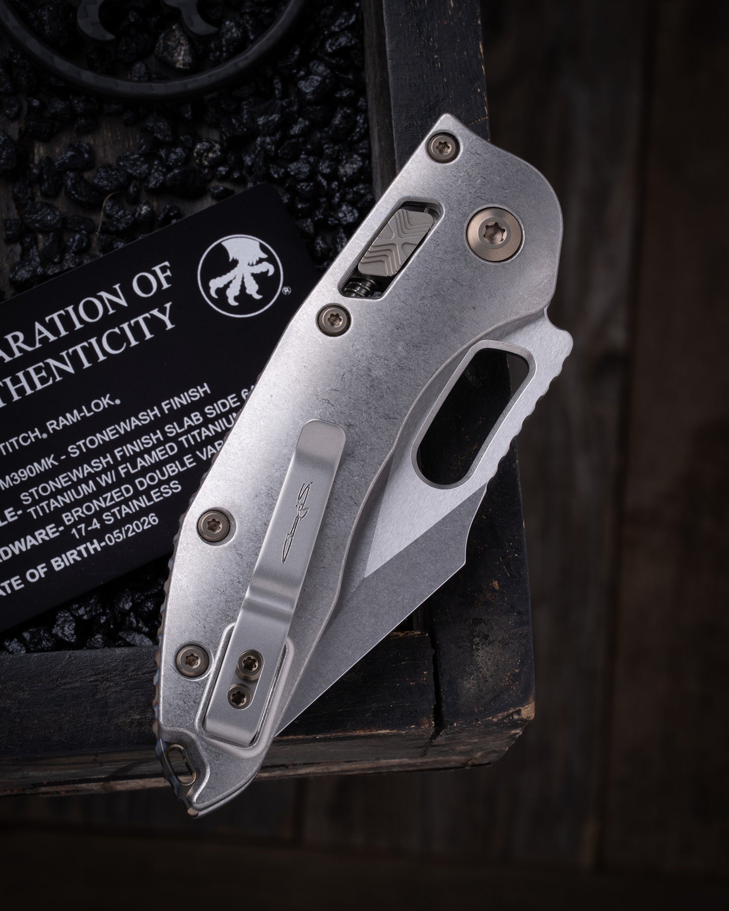Stitch RAM-LOK® Marfione Select Stonewash Finish Stonewash Slab Titanium W/ Flamed Titanium Accent Bronzed Double Vapor Blast Stainless (169RL-10MS4)