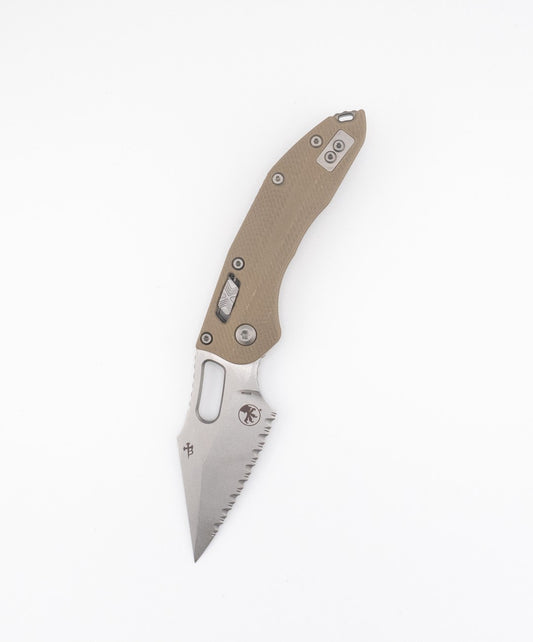 STITCH RAM LOK S/E STONEWASH FULL SERRATE FLUTED G-10 TAN (169RL-12FLGTTA) FACTORY SECOND