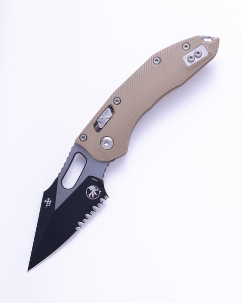 Stitch - RAM-LOKTM S/E Fluted G-10 Tan Partial Serrated (169RL