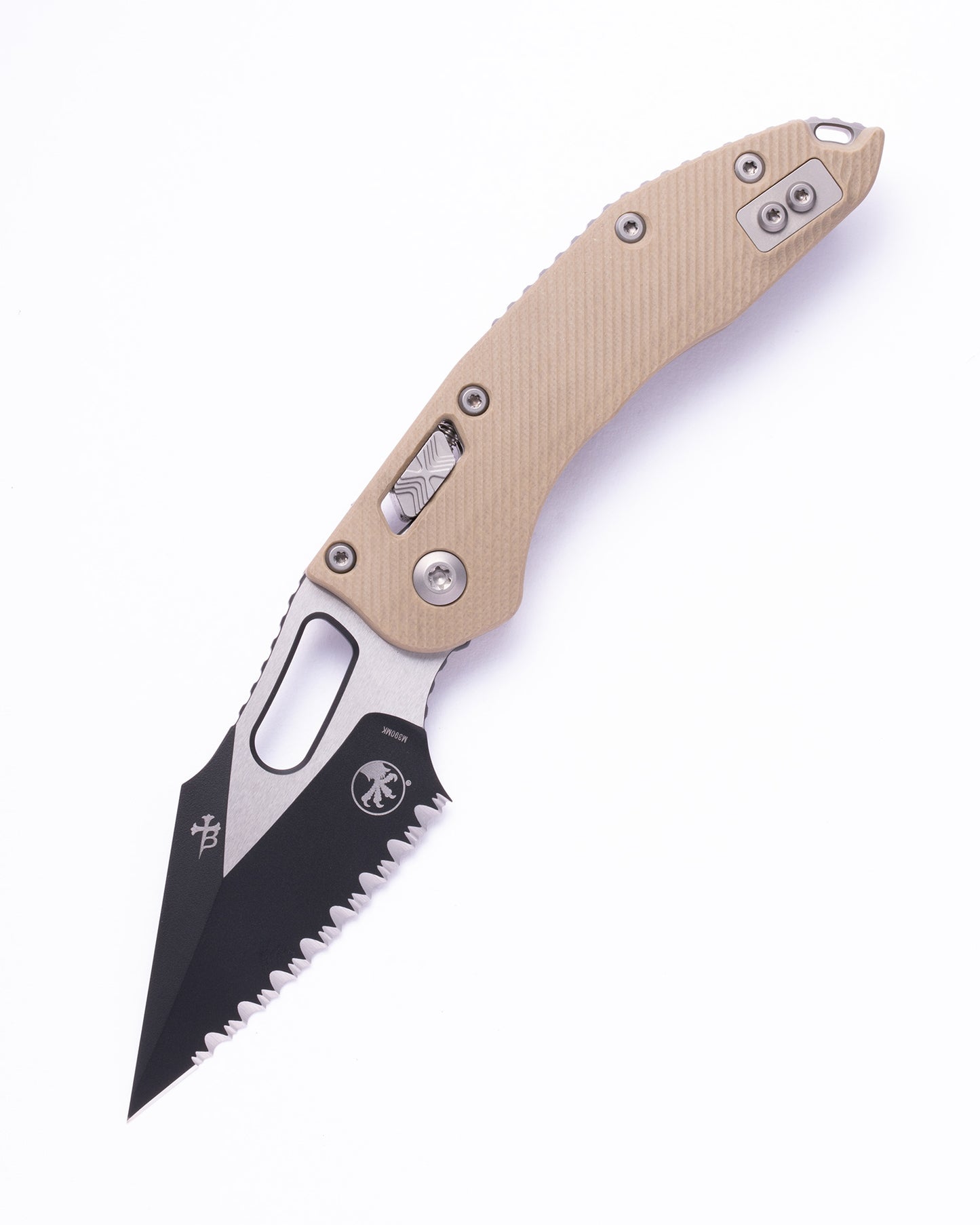 STITCH RAM LOK S/E BLACK FULL SERRATE FLUTED G-10 TAN (169RL-3FLGTTA)
