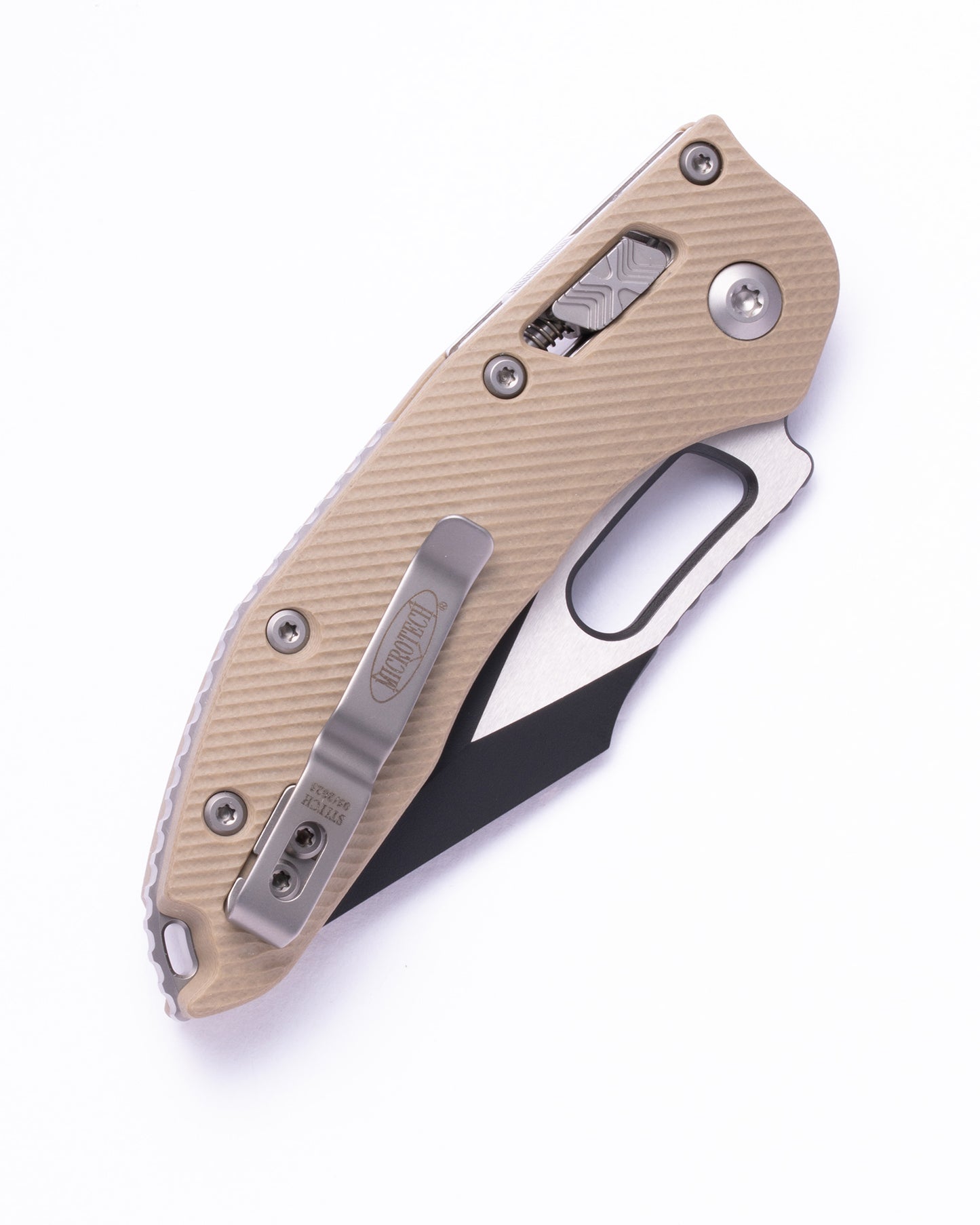 STITCH RAM LOK S/E BLACK FULL SERRATE FLUTED G-10 TAN (169RL-3FLGTTA)