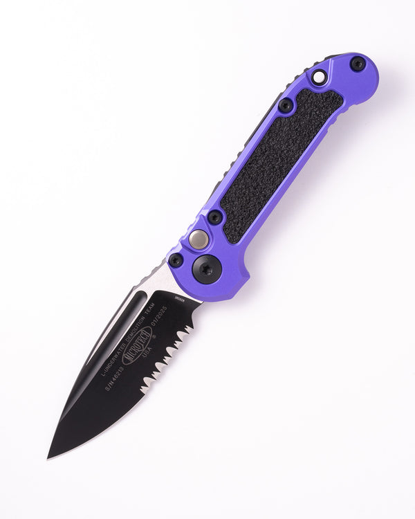 L.U.D.T.  BLACK PARTIAL SERRATED BLADE PURPLE HANDLE (1135-2PU)