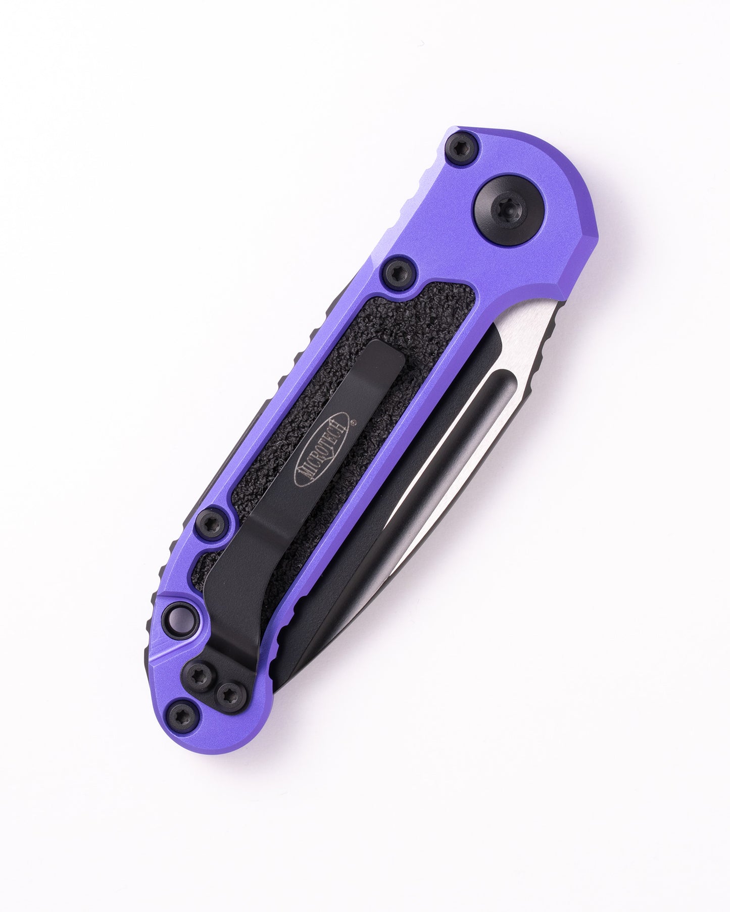 L.U.D.T.  BLACK PARTIAL SERRATED BLADE PURPLE HANDLE (1135-2PU)