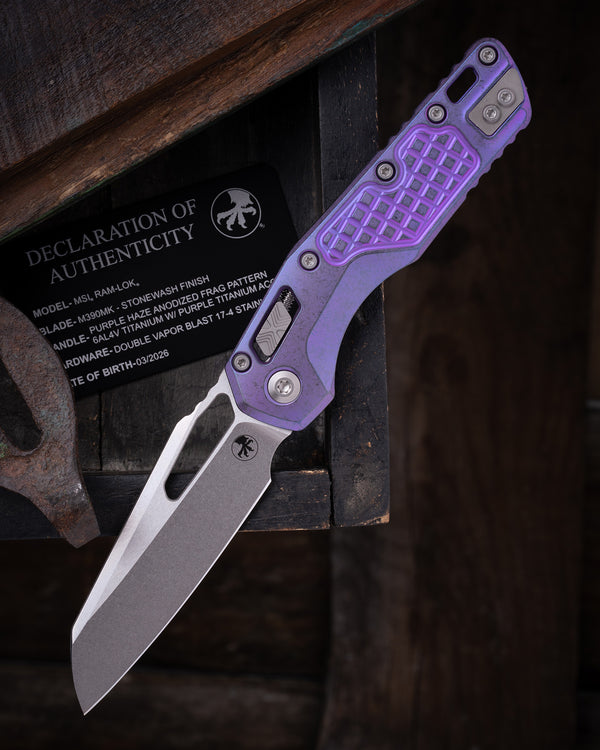 MSI® RAM-LOK® MARFIONE SELECT STONEWASH FINISH PURPLE HAZE ANODIZED FRAG PATTERN ACCENT DOUBLE VAPOR BLAST STAINLESS (210-10FRMS5)