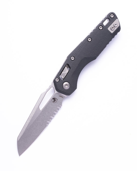 MSI® S/E Fluted G-10 Black Stonewash Partial Serrated (210-11FLGTBK)
