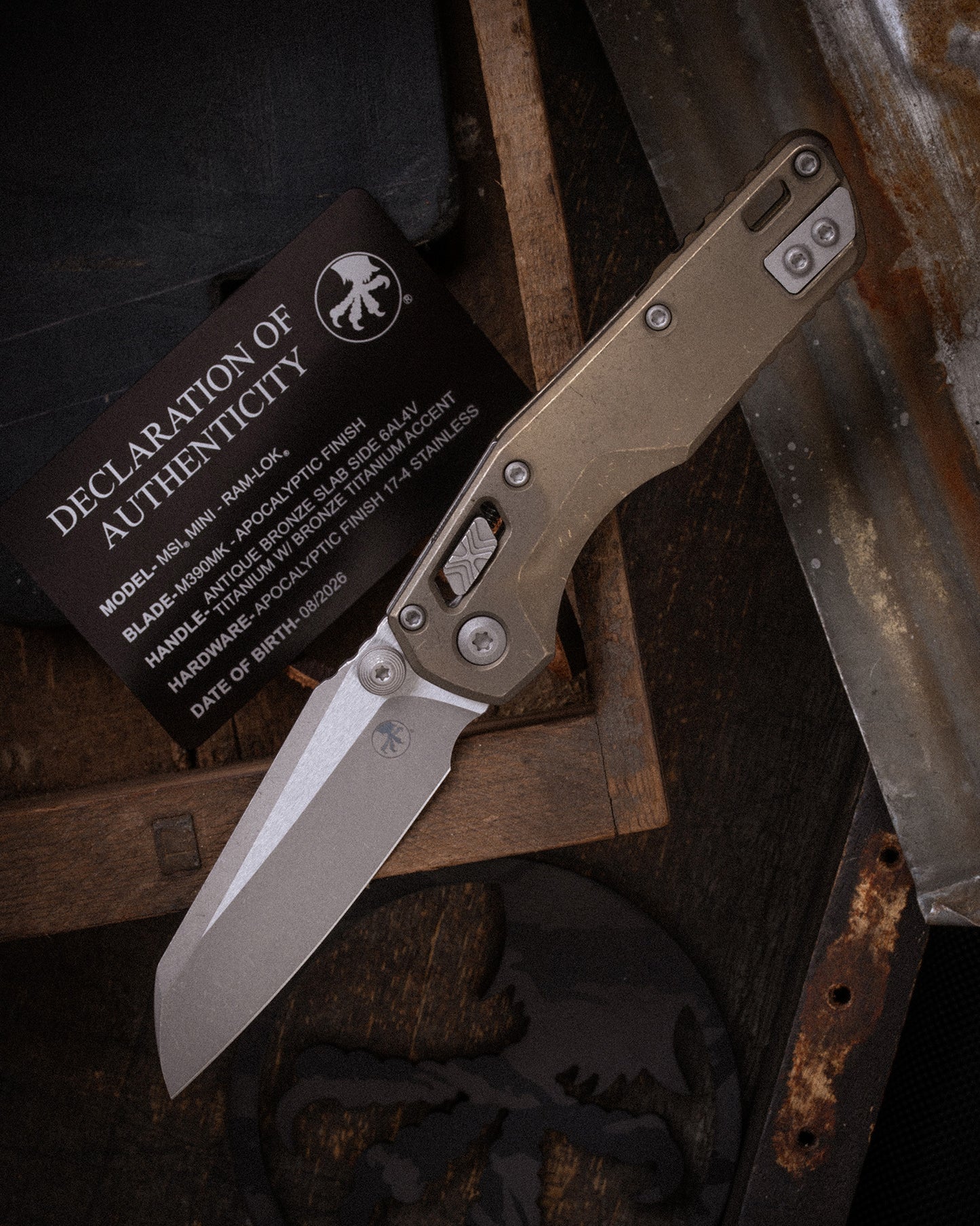 MSI® RAM-LOK® MINI MARFIONE SELECT APOCALYPTIC® FINISH ANTIQUE BRONZE ANODIZED SLAB SIDE TITANIUM W/ BRONZE TITANIUM ACCENT APOCALYPTIC STAINLESS (210M-10APMS3)