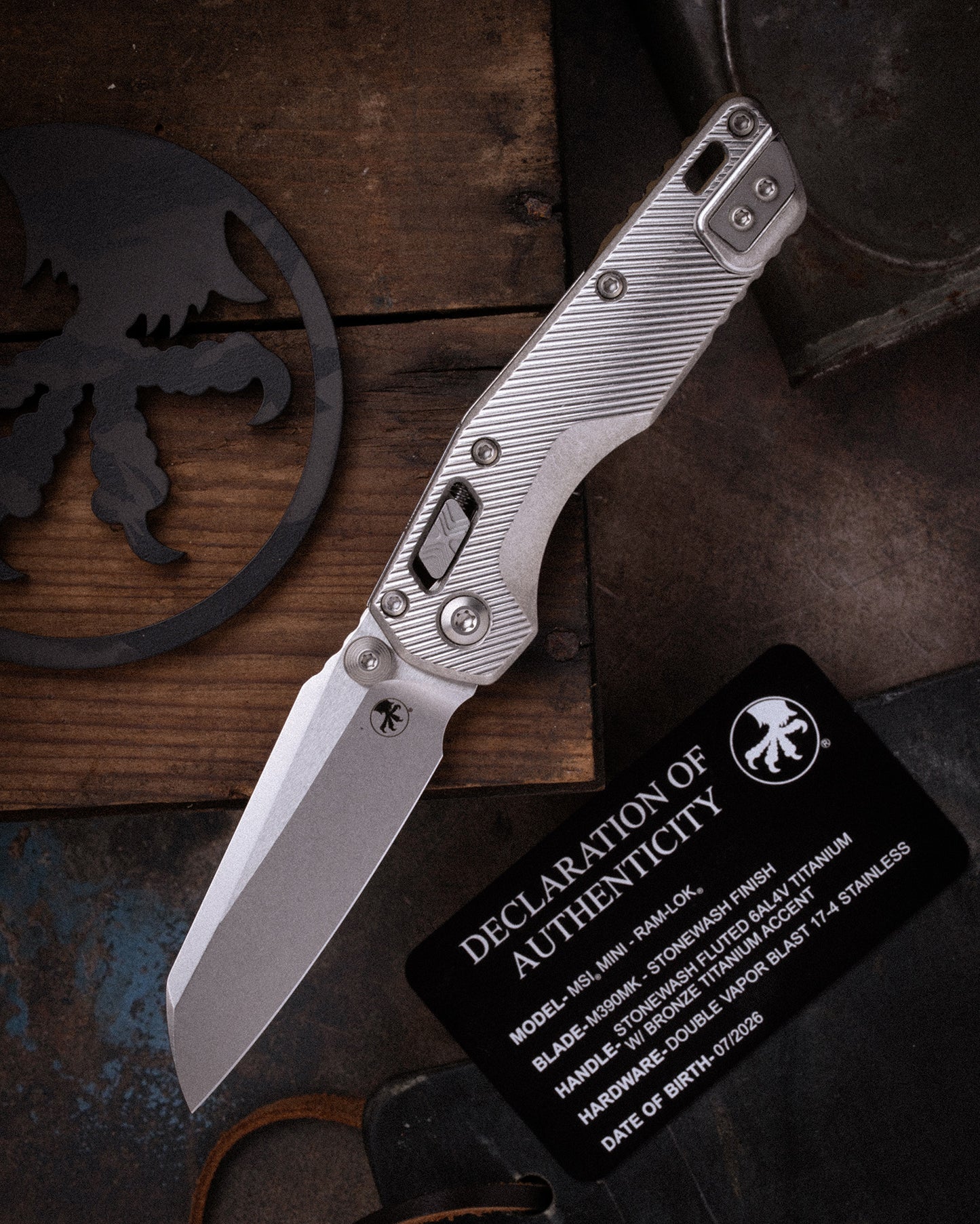 MSI® RAM-LOK® MINI MARFIONE SELECT STONEWASH FINISH STONEWASH FINISH FLUTED TITANIUM W/ BRONZE TITANIUM ACCENT DOUBLE VAPOR BLAST STAINLESS (210M-10FLMS2)