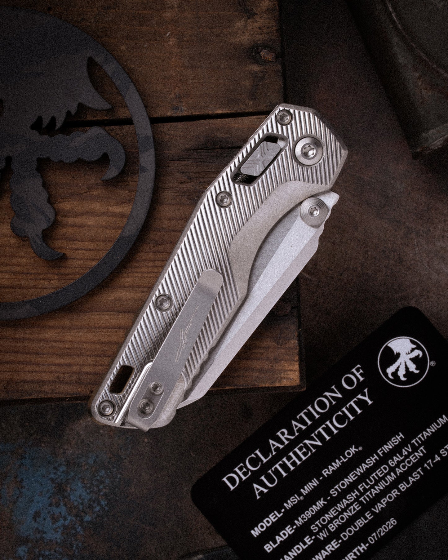 MSI® RAM-LOK® MINI MARFIONE SELECT STONEWASH FINISH STONEWASH FINISH FLUTED TITANIUM W/ BRONZE TITANIUM ACCENT DOUBLE VAPOR BLAST STAINLESS (210M-10FLMS2)