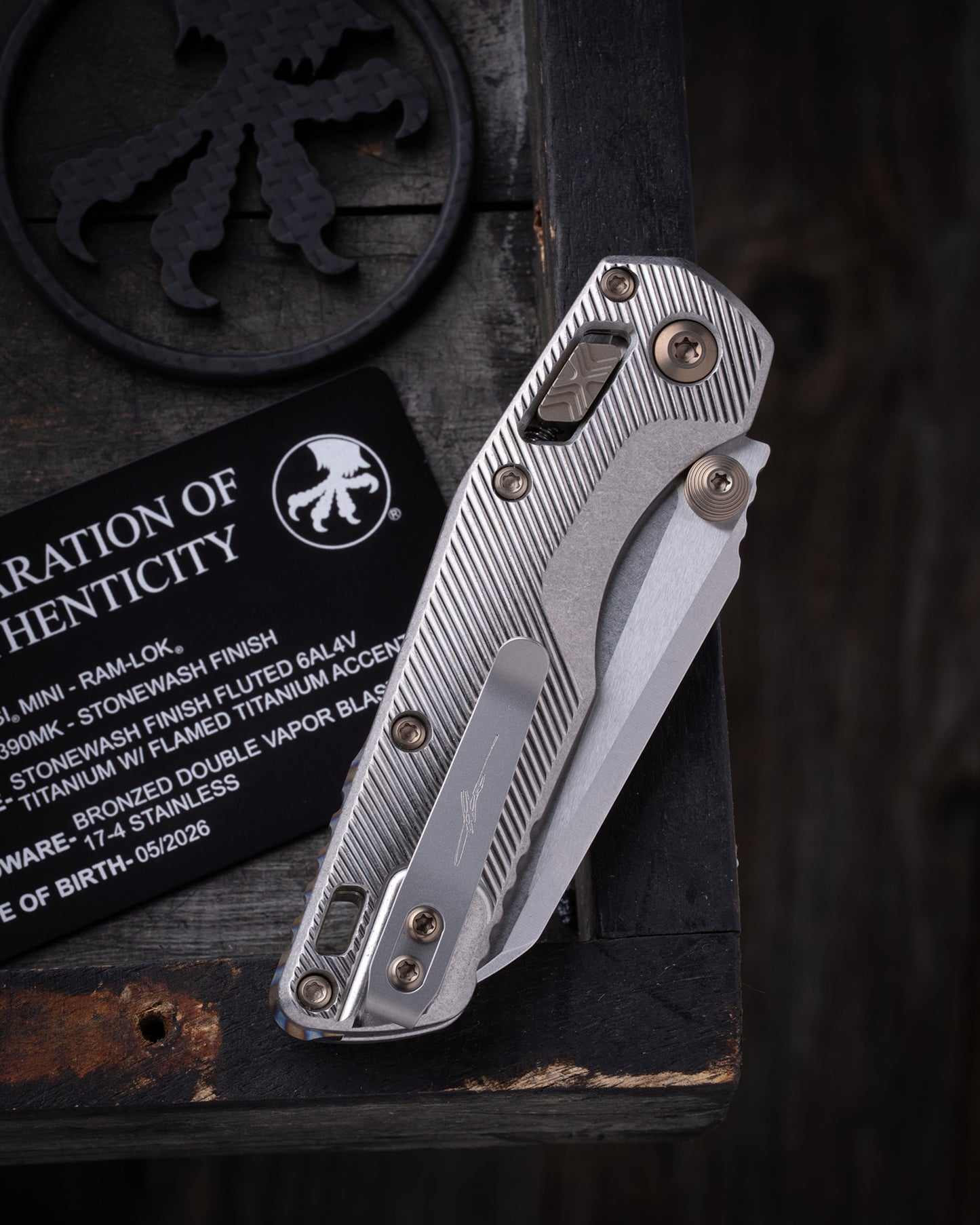 MSI® RAM-LOK® MINI MARFIONE SELECT STONEWASH FINISH STONEWASH FINISH FLUTED TITANIUM W/ FLAMED TITANIUM ACCENT DOUBLE VAPOR BLAST STAINLESS (210M-10FLMS5)