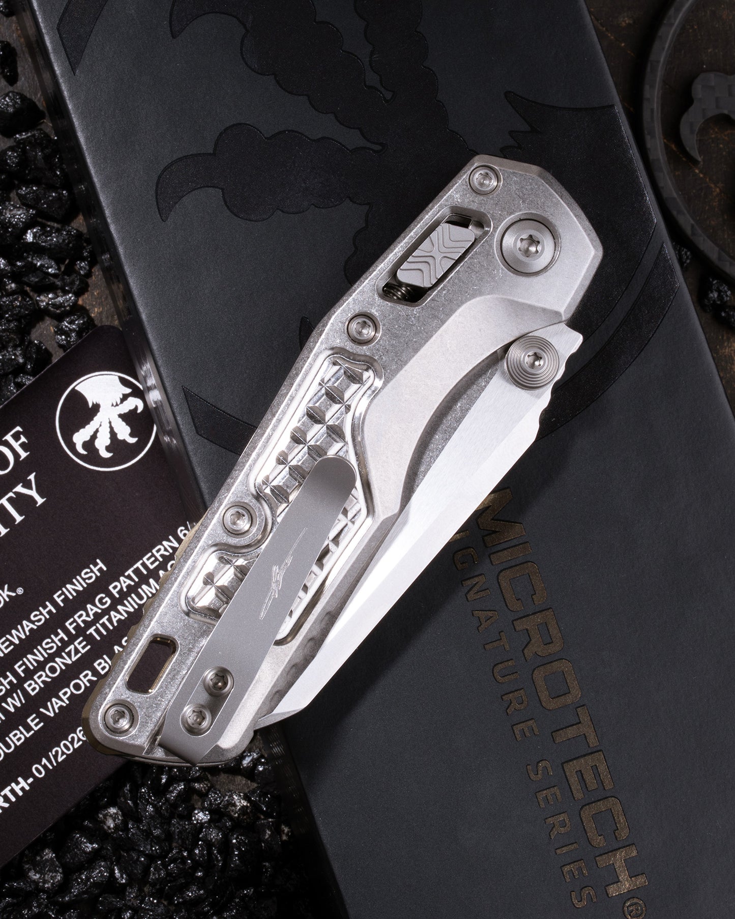 MSI® RAM-LOK® MINI MARFIONE SELECT STONEWASH FINISH FRAG PATTERN TITANIUM WITH BRONZE TITANIUM ACCENT DOUBLE VAPOR BLAST STAINLESS (210M-10FRMS2)