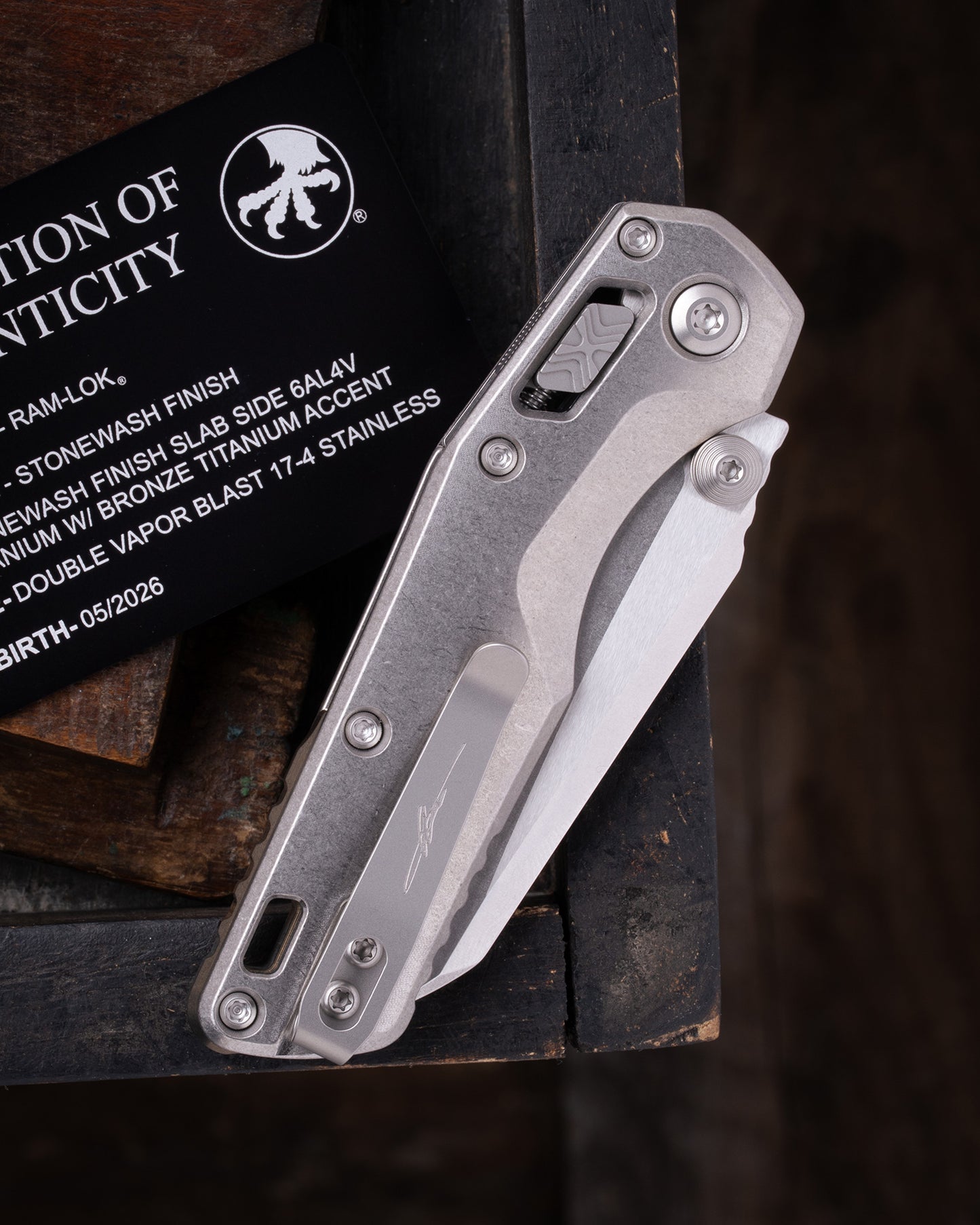 MSI® RAM-LOK® MINI MARFIONE SELECT STONEWASH FINISH STONEWASH FINISH SLAB SIDE TITANIUM W/ BRONZE TITANIUM ACCENT DOUBLE VAPOR BLAST STAINLESS (210M-10MS2)