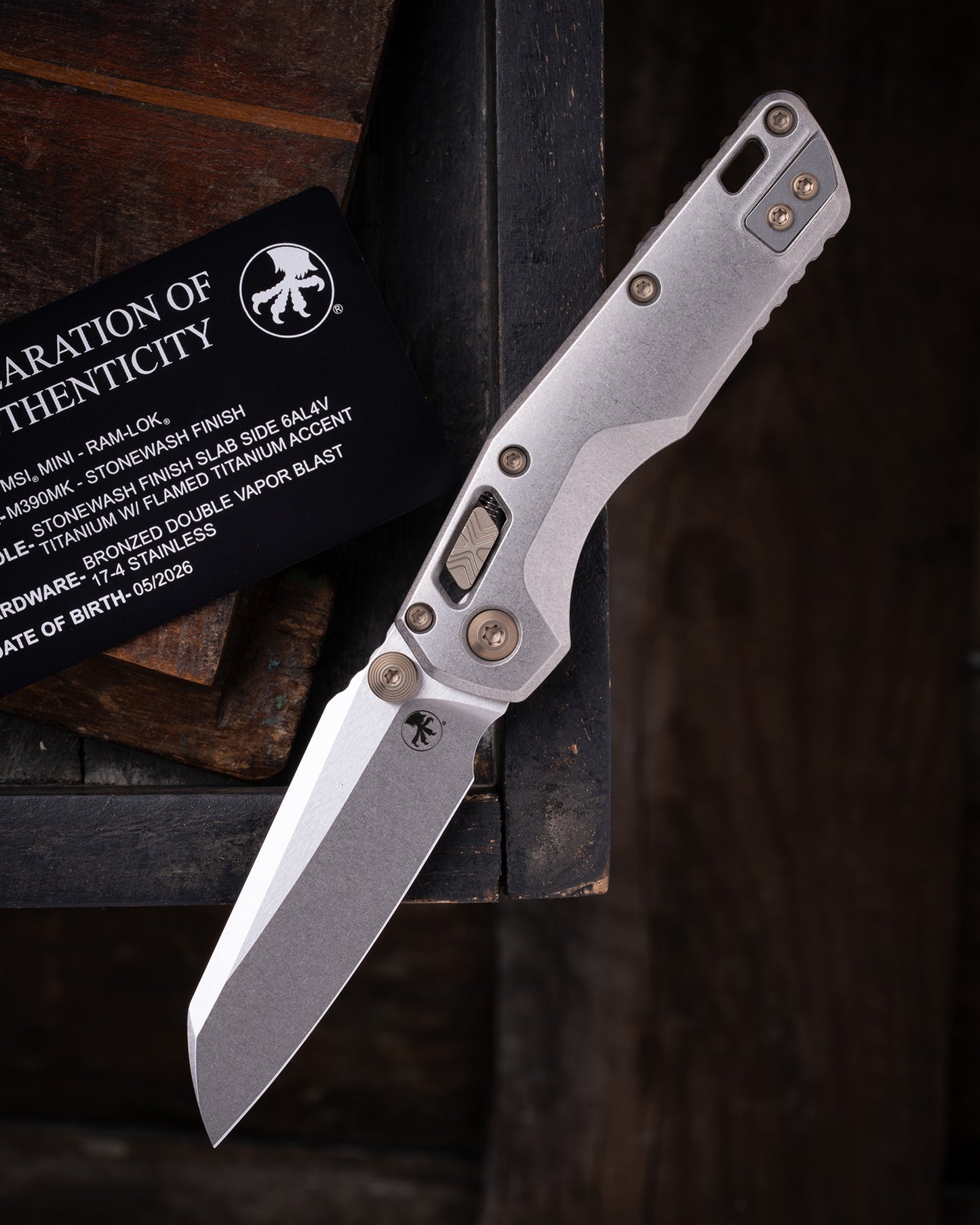 MSI® RAM-LOK® MINI MARFIONE SELECT STONEWASH FINISH STONEWASH FINISH SLAB SIDE TITANIUM W/ FLAMED TITANIUM ACCENT DOUBLE VAPOR BLAST STAINLESS (210M-10MS5)