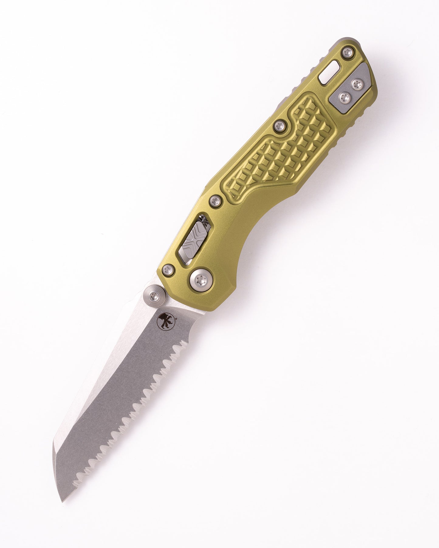 MSI® Mini S/E Stonewash Full Serrated Frag Aluminum OD Green (210M-12FROD)